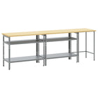 Werkbank set 3 stuks 100x55x85 cm grijs staal