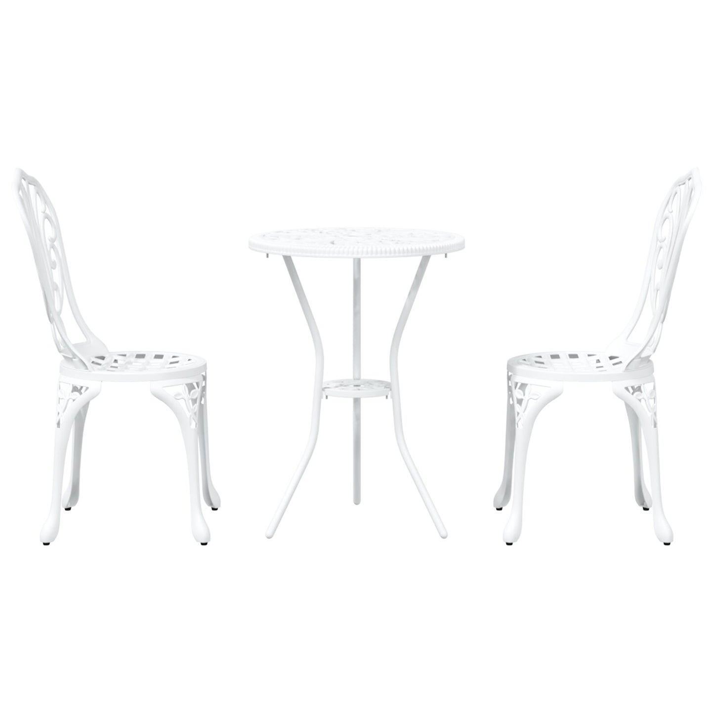 3-Delige Bistro Set Voor In De Tuin - Te Gietaluminium Wit