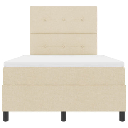 Boxspringbed Met Matras Stof Crème 120 x 200 cm Met knopen