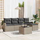 Garden Sofa Set 6 pcs Light Grey poly rattan