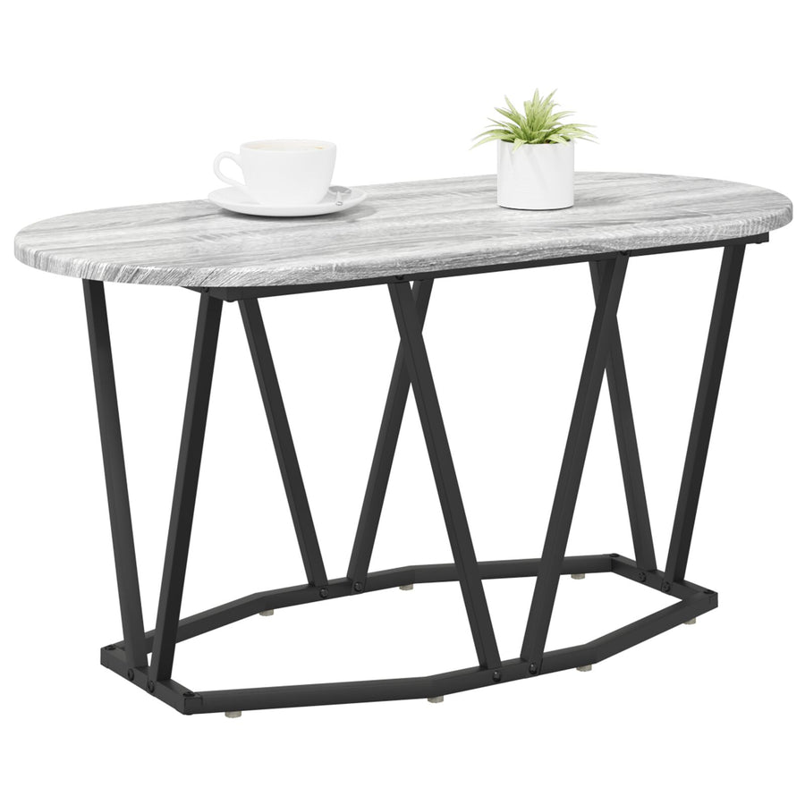 Salontafel - 80X40X40.5 Cm, Gemaakt Van Bewerkt Hout En Metaal Grijze sonoma