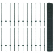 Draadhek met palen 1x50 m groen staal PVC