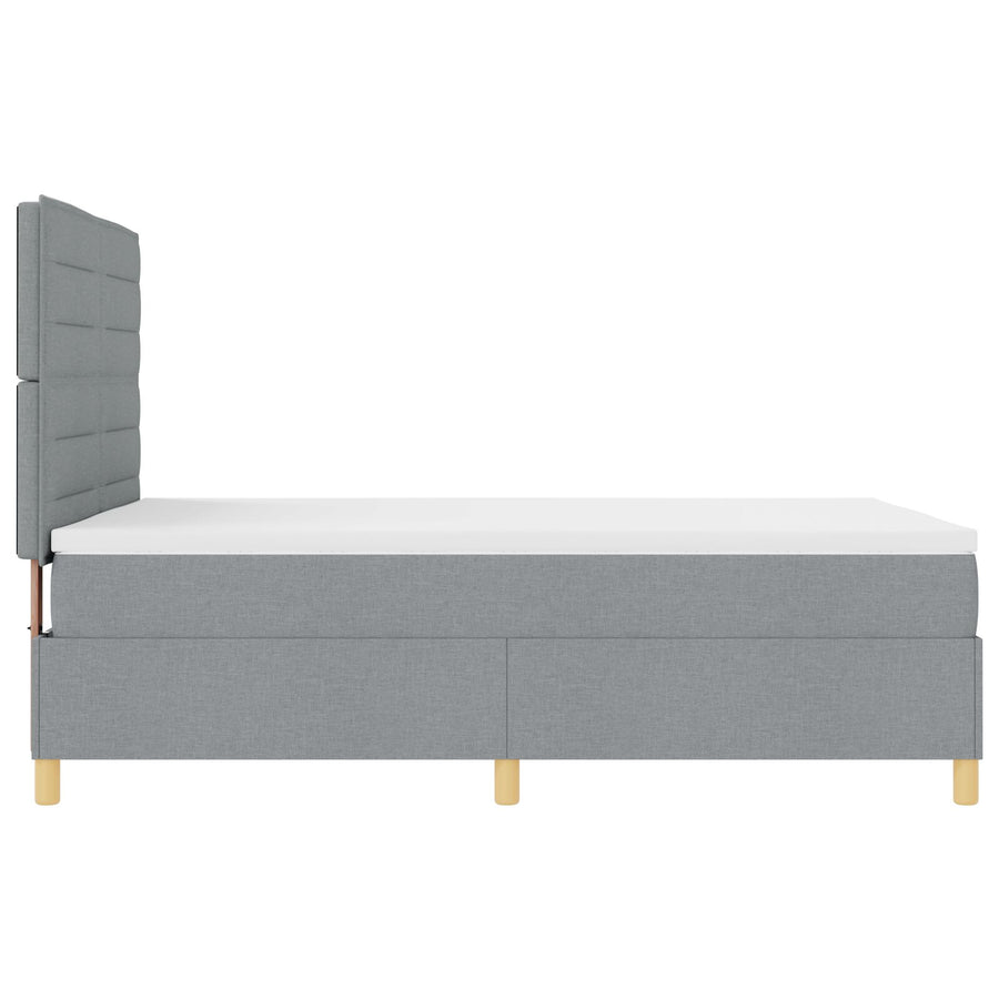 Boxspringbed Met Matras Lichtgrijs 140X190 Cm Stof Blauw