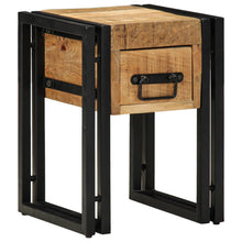 Bijzettafel Met Lade Zwart Massief Mangohout 30 x 30 x 40 cm Massief ruw mangohout