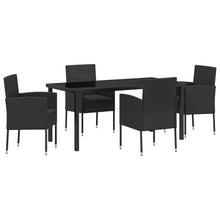 5-Delige Tuinset Met Kussens Zwarte Poly Rattan