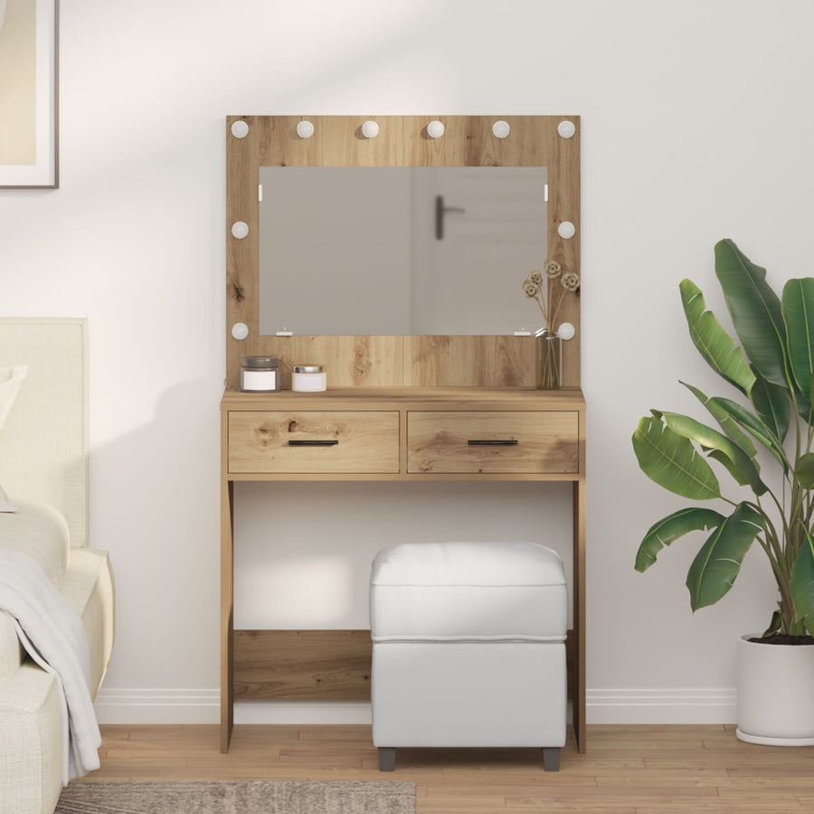 Kaptafel Met Led Verlichting Ambachtelijk eiken 78,5 x 41 x 135 cm
