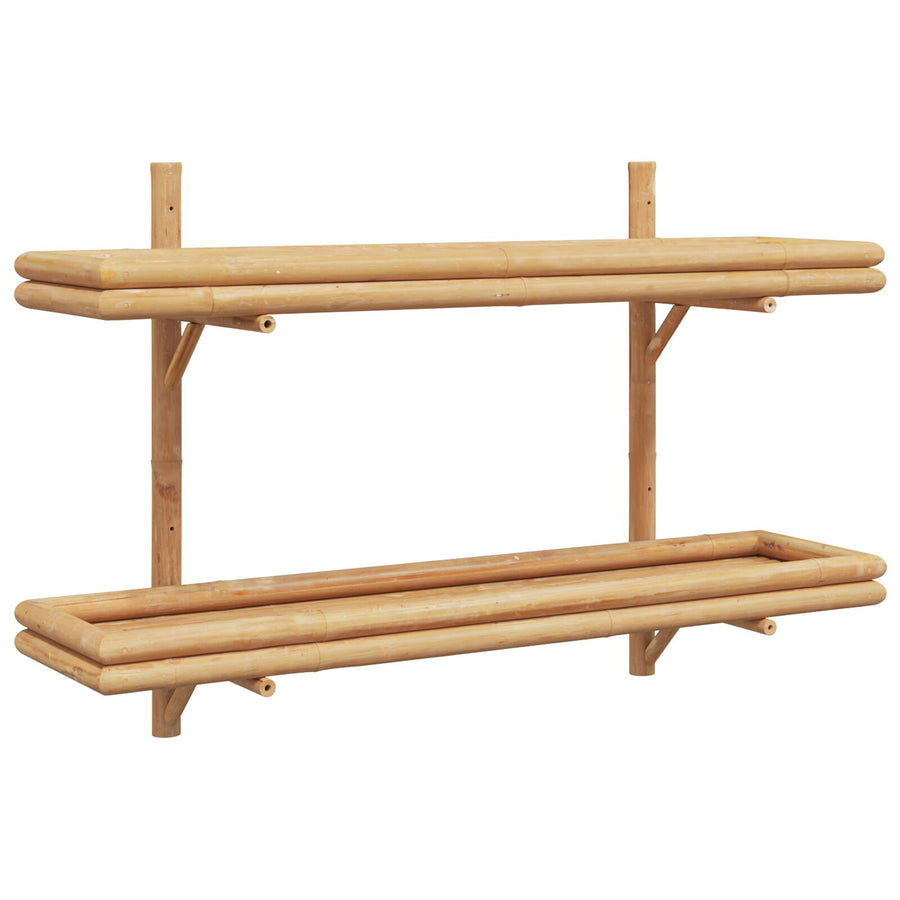 Wandplank 2-Tier 100X26X60 Cm Bamboe 100 cm