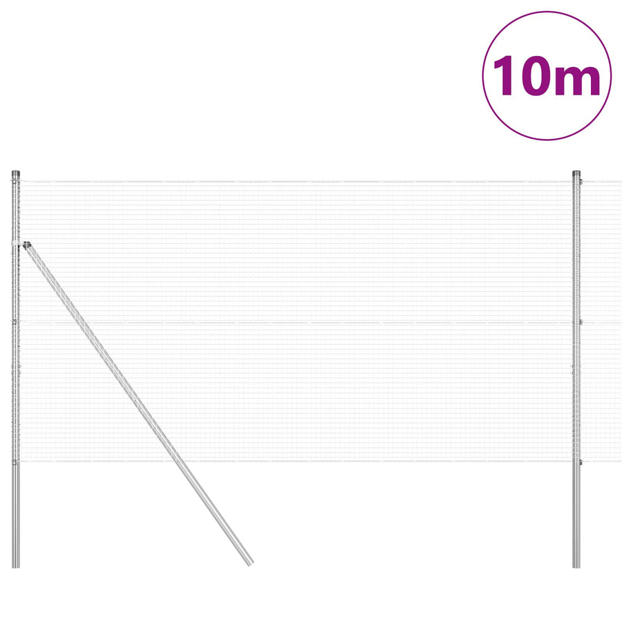 Gelaste Draad Fence Met 7 Palen 1.4X10 M Gegalvaniseerd Staal Gegalvaniseerd Staal
