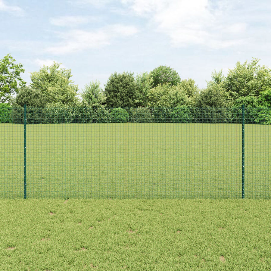 Gelaste Draadhek Met 11 U-Palen Groen 1X25 M Staal