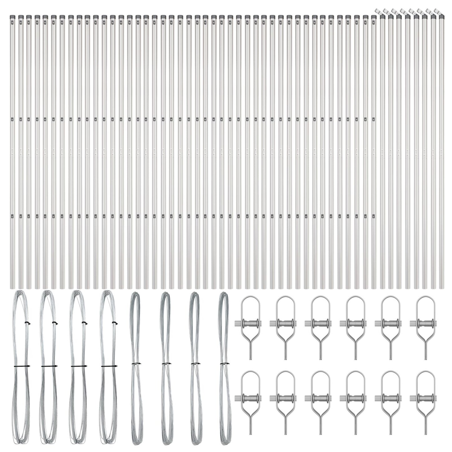Hekpalen 52 Stuks Ø32 Mm Gegalvaniseerd Staal 150 cm 52x paal
