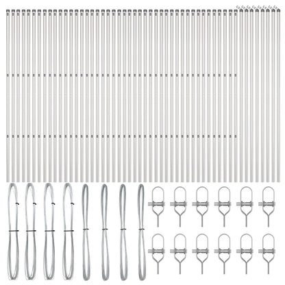 Hekpalen 52 Stuks Ø32 Mm Gegalvaniseerd Staal 150 cm 52x paal