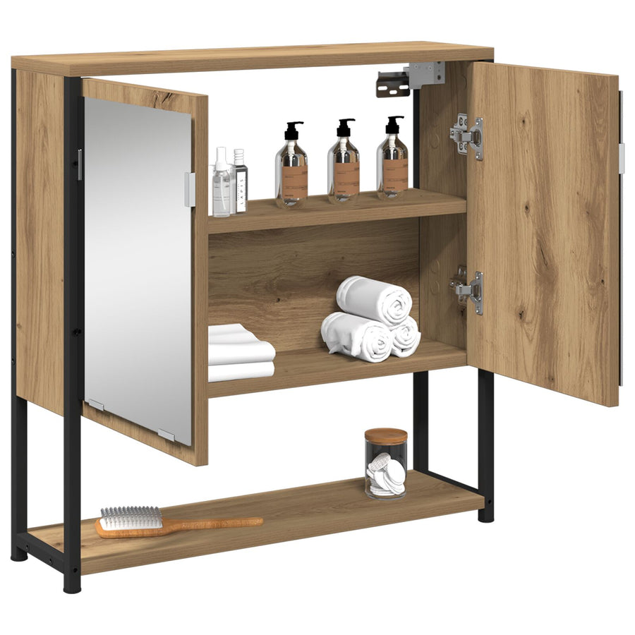 Badkamer Spiegelkast 60X16X60 Cm Bewerkt Hout Ambachtelijk eiken
