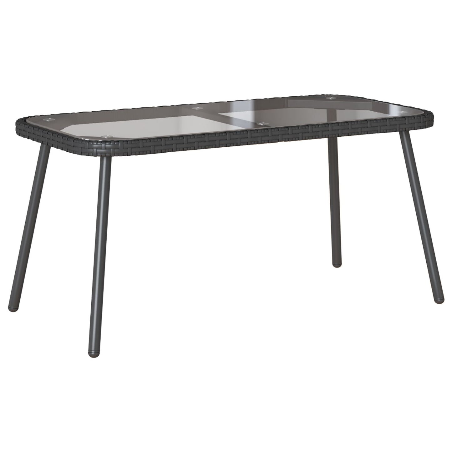 Salontafel 90X45X42 Cm Poly Rattan Zwart
