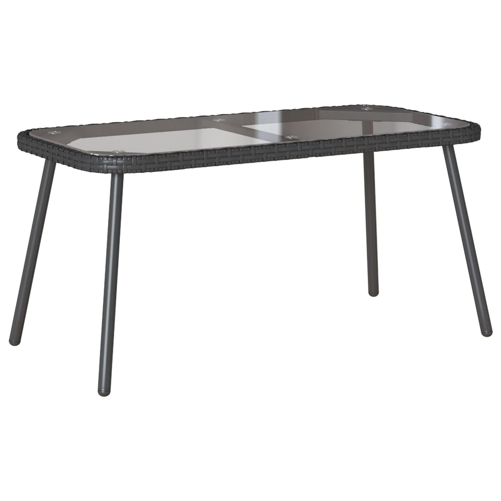 Salontafel 90X45X42 Cm Poly Rattan Zwart