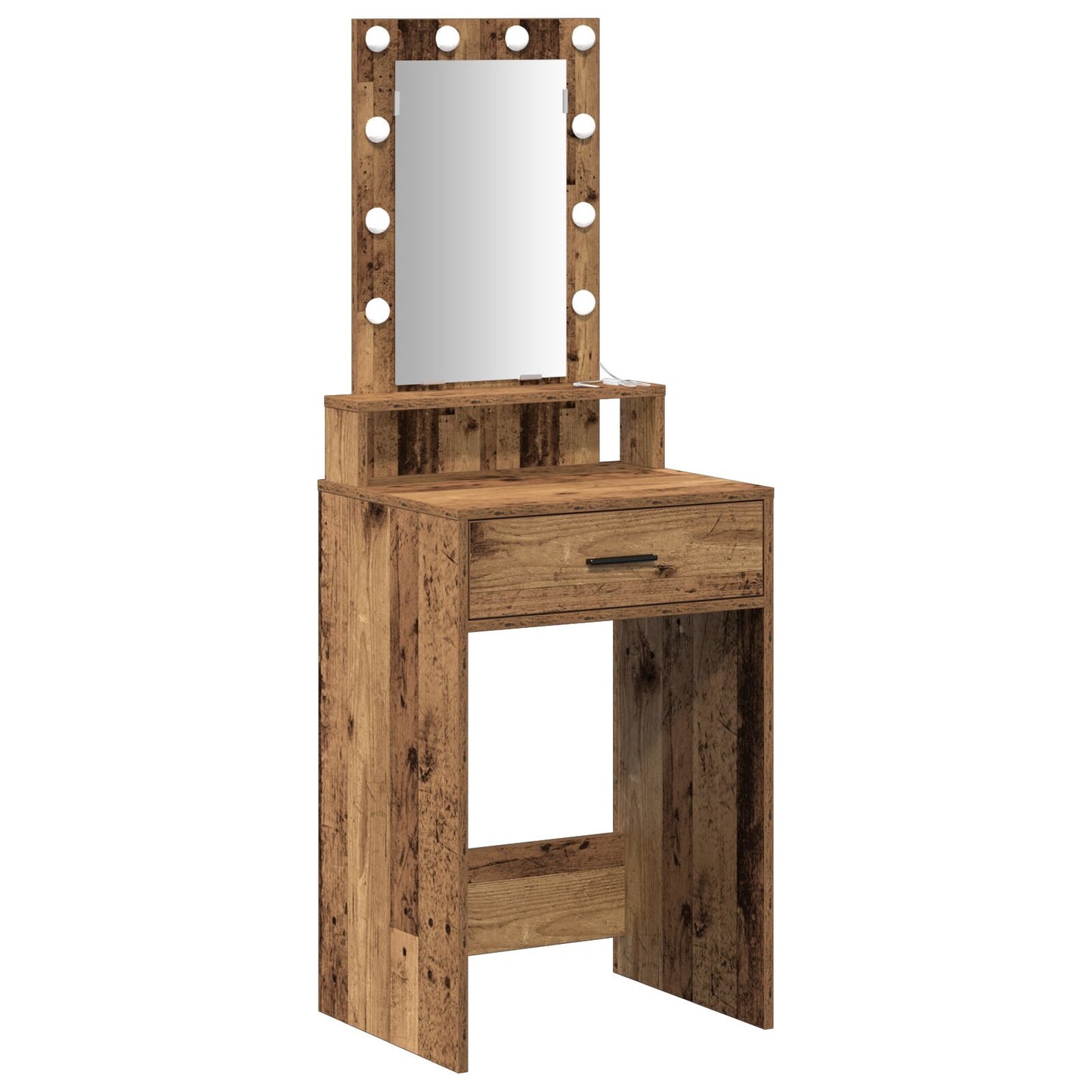 Kaptafel Met Led-Verlichting Oud hout 50 x 41 x 140 cm