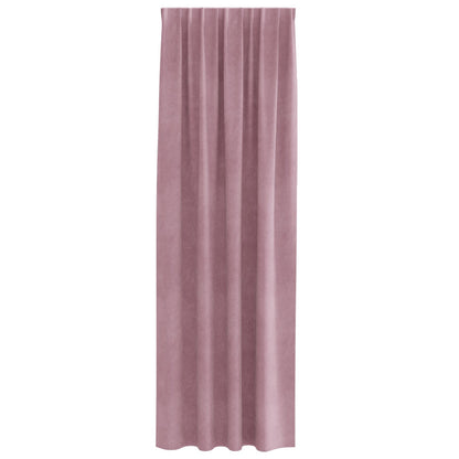 Blackout Gordijnen Met Top Tape 2 Stuks Fluweel Donkerroze 140 x 225 cm met aangenaaid tape