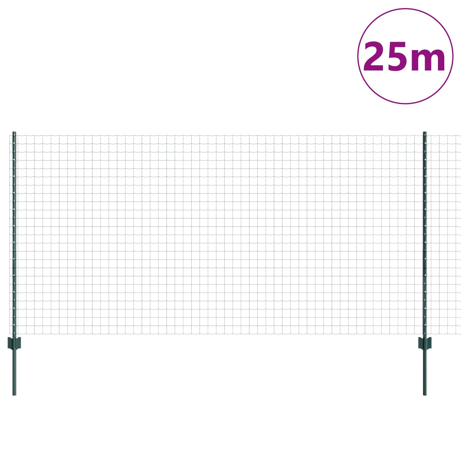 Euro Omheining Set Van 2 Groen Gepoedercoat Staal 25 X 1.2 M