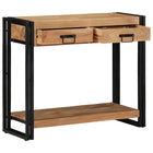 Console Table with Drawer Brown 90 x 33 x 75 cm Solid Acacia Wood