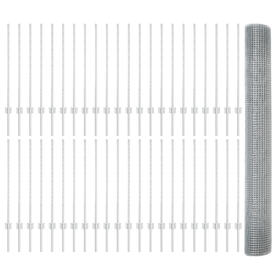 Gegolfd Draadhek Met 88 U-Posts Zilver 1X100 M Staal