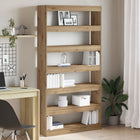 Boekenkast massief eikenhout 100x30x198 cm