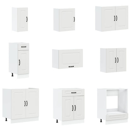 Keuken Cabinet ""Kalmar"" Met Dubbele Wastafels Bewerkt Hout Wit