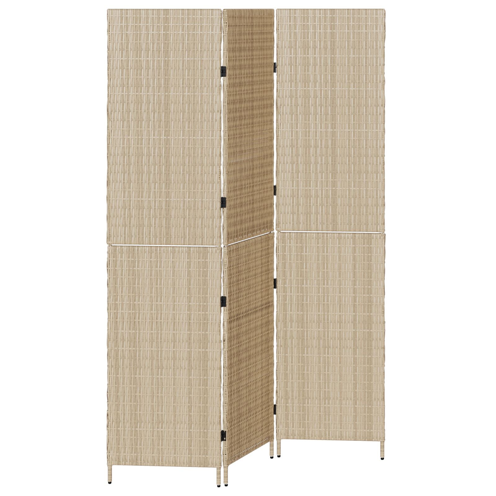 Kamerscherm Hout Groot Opvouwbaar Kamerscherm 180 cm Beige 3 panelen