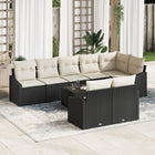 Loungeset poly rattan 8 personen zwart