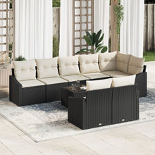 Tuinbankset Set Van 9 Zwart, Crème Poly Rattan