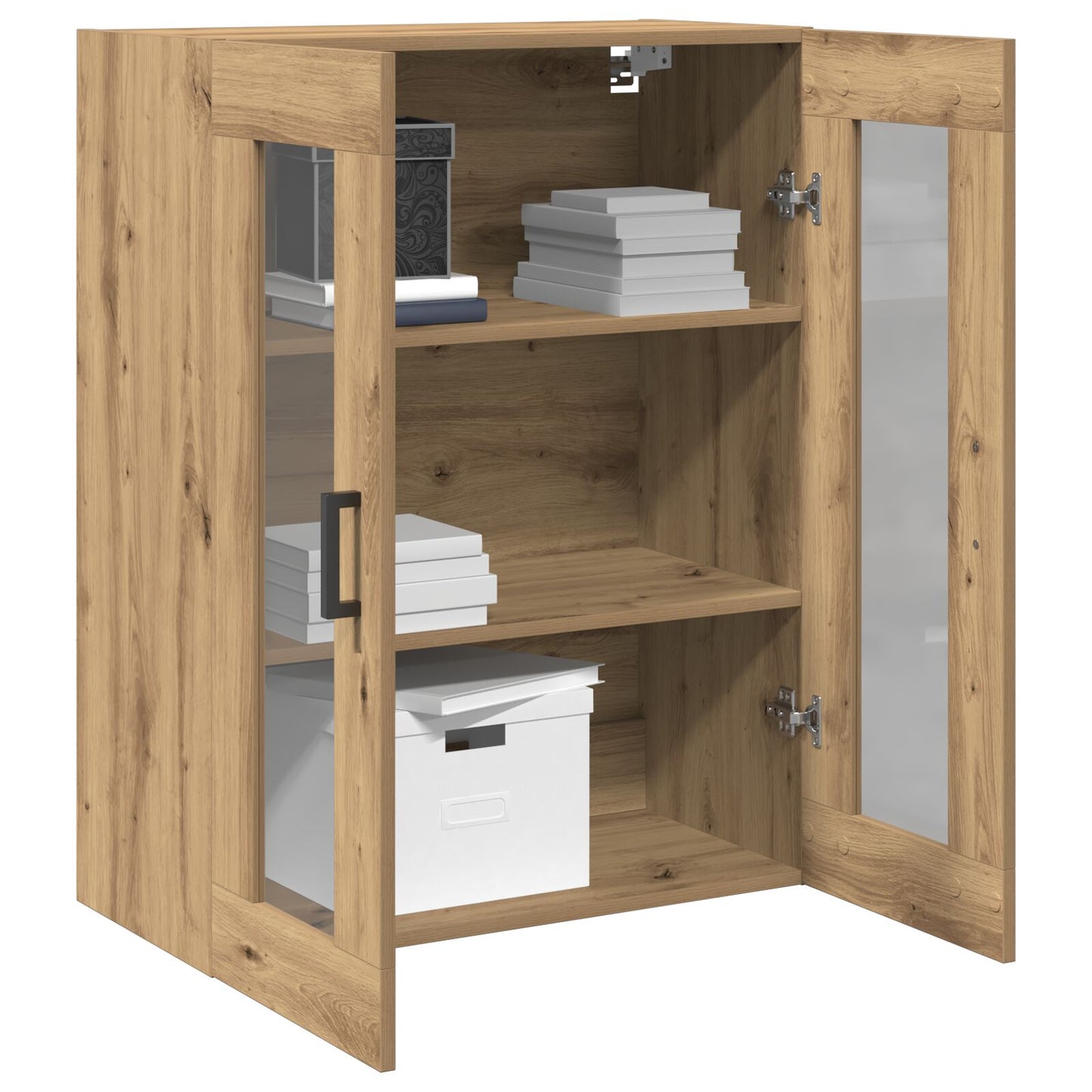 Wandkast Met Glazen Deuren Artisan Eiken 69.5X34X90 Cm