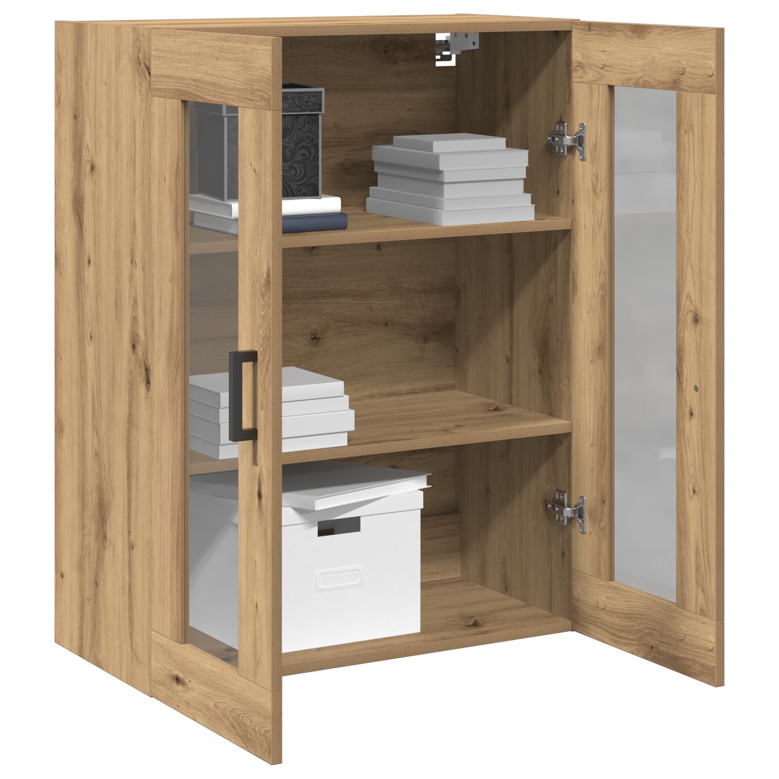 Wandkast Met Glazen Deuren Artisan Eiken 69.5X34X90 Cm