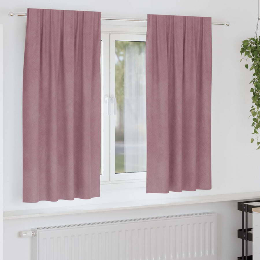 Blackout Gordijnen Met Topband 2 Stuks Fluweel Donkerroze 140 x 175 cm met ingenaaide tape