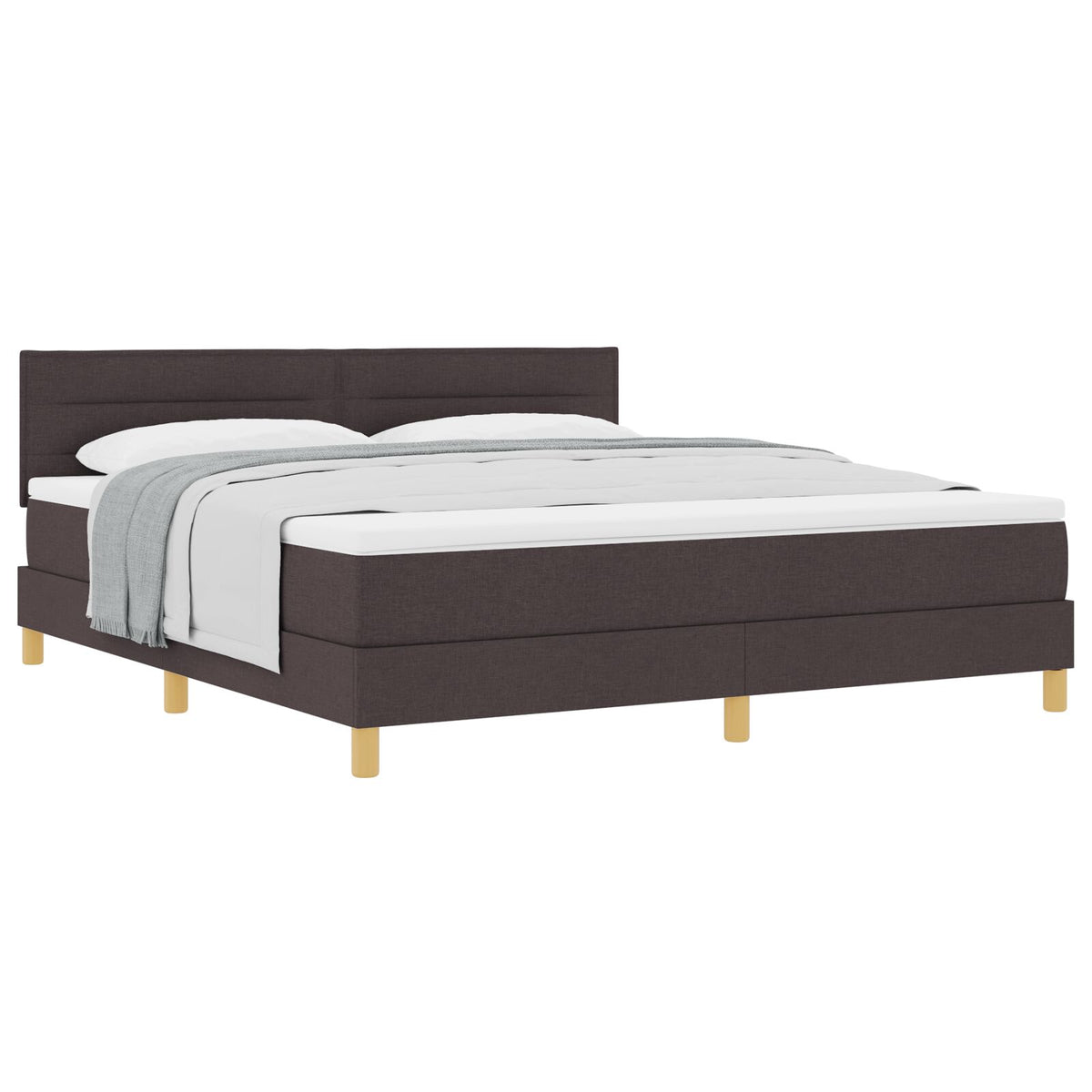 Boxspringbed Met Matras Stof Donkerbruin 180 x 200 cm Lijnenontwerp