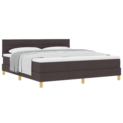 Boxspringbed Met Matras Stof Donkerbruin 180 x 200 cm Lijnenontwerp