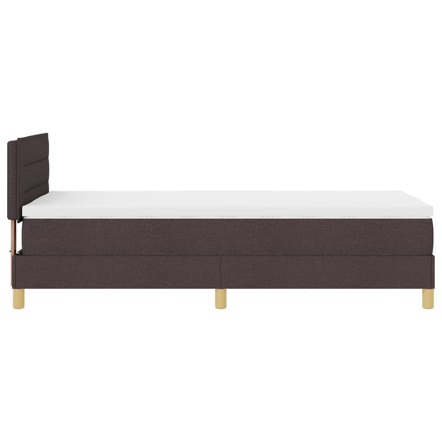 Boxspring Bed Met Matras Stof Donkerbruin 90 x 200 cm Gestreept design