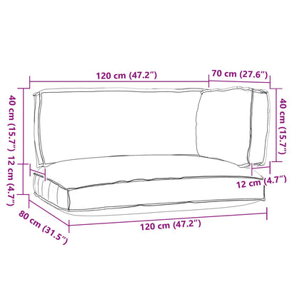 Pallet Kussen Set Set Van 3 Crème Polyester Groot