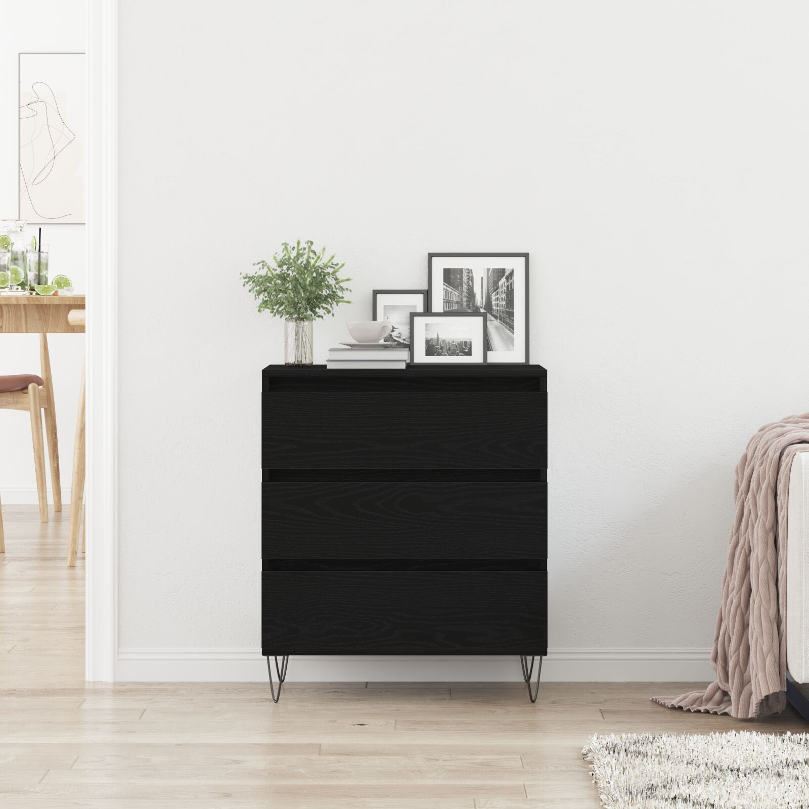 Dressoir Met Laden 60X35X70 Cm Engineered Hout Zwart eiken