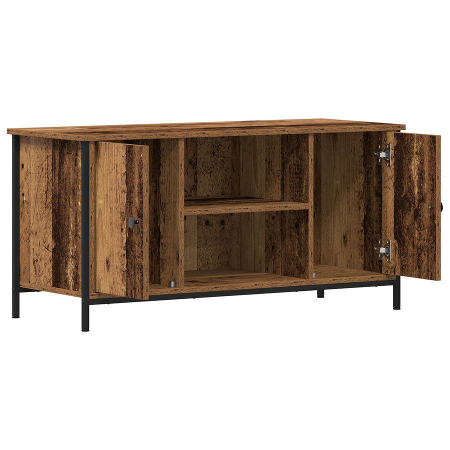 Tv-Meubel Oud Hout 100X40X50 Cm Geprefabriceerd Hout En Staal