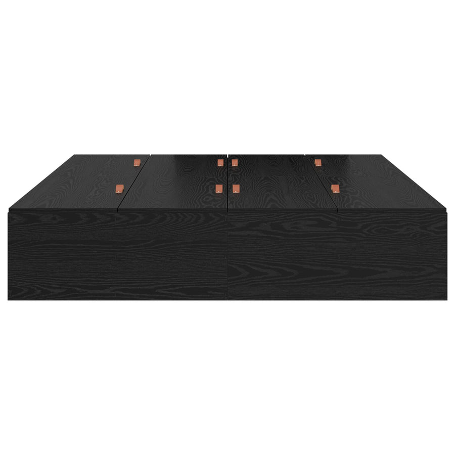 Opslagbed Frame Zwart Eiken 140 x 200 cm