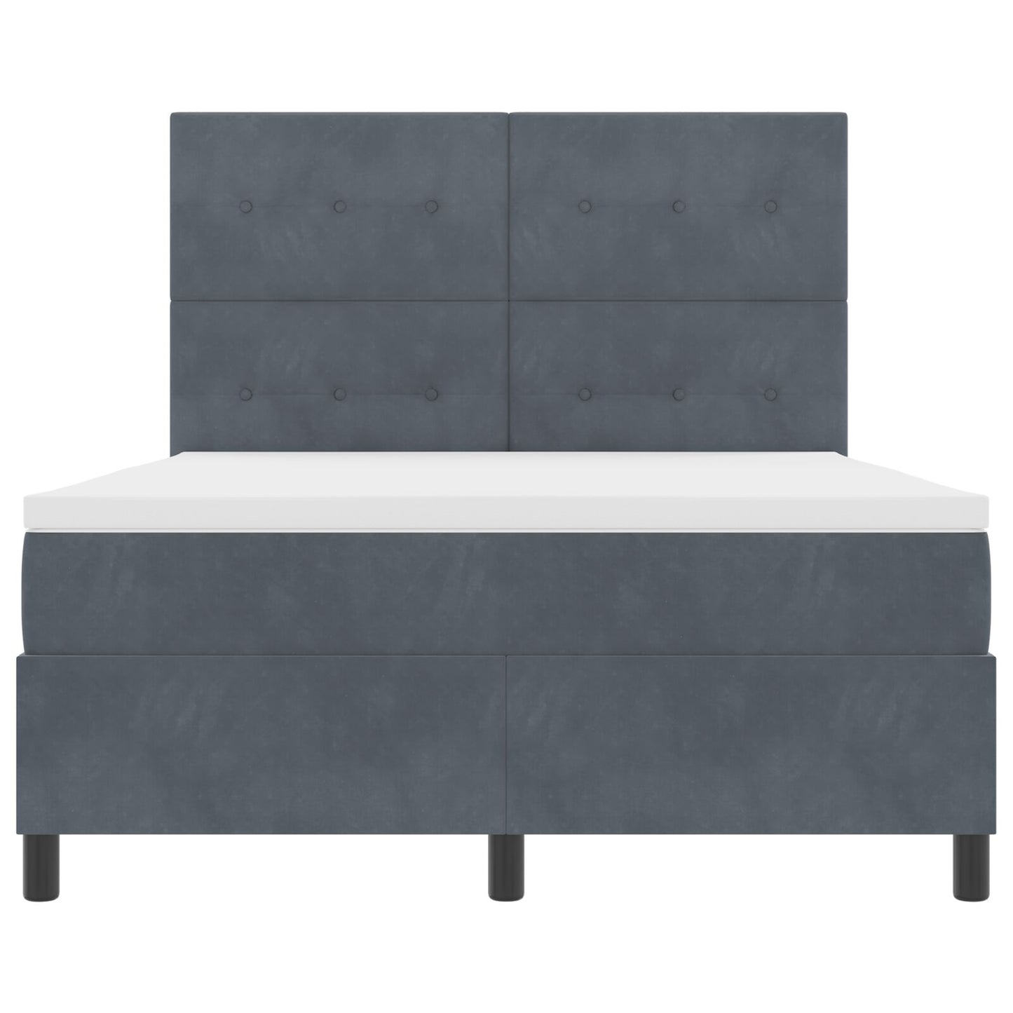 Boxspringbed Met Matras Donkergrijs 140X190 Cm Fluweel Blauw