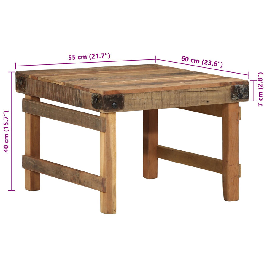 Salontafel Massief Hout Gerecycled 55 x 60 x 40 cm