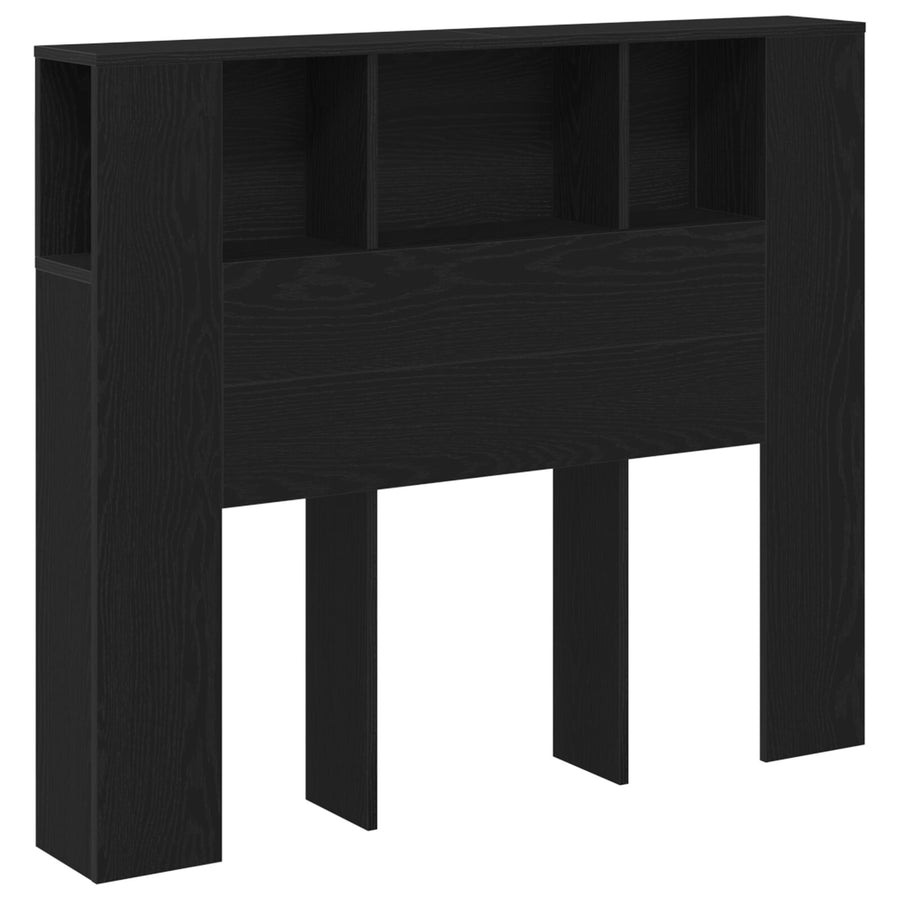 Hoofdbord Kasten Zwart Eiken 120X19X104,5 Cm Bewerkt Hout