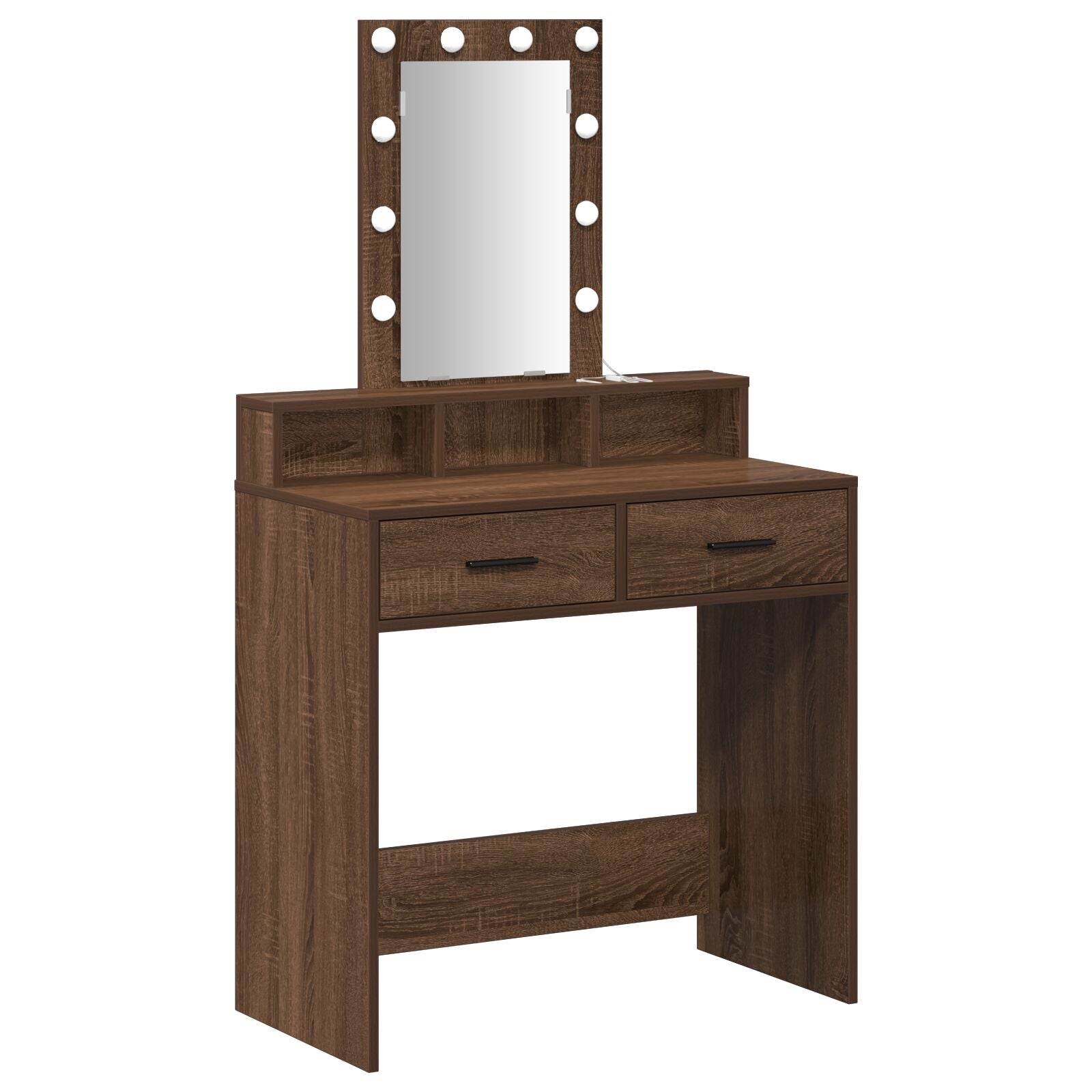 Kaptafel Met Led-Verlichting - - Bruin Eiken 79 x 41 x 140 cm