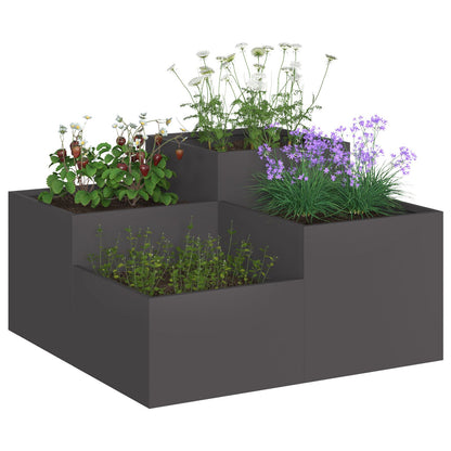 Tuinbak Staal Zwart 80 x 80 x 48 cm