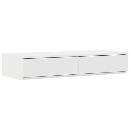Opbergbedframe Wit Bewerkt Hout 236,5 X 90 X 31,5 Cm Artisanaal Eiken