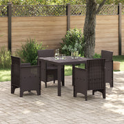 Tuintafel poly rattan 100x100x73 cm bruin