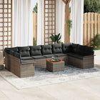 Garden Lounge Set with Cushions 11 pcs Grey poly rattan