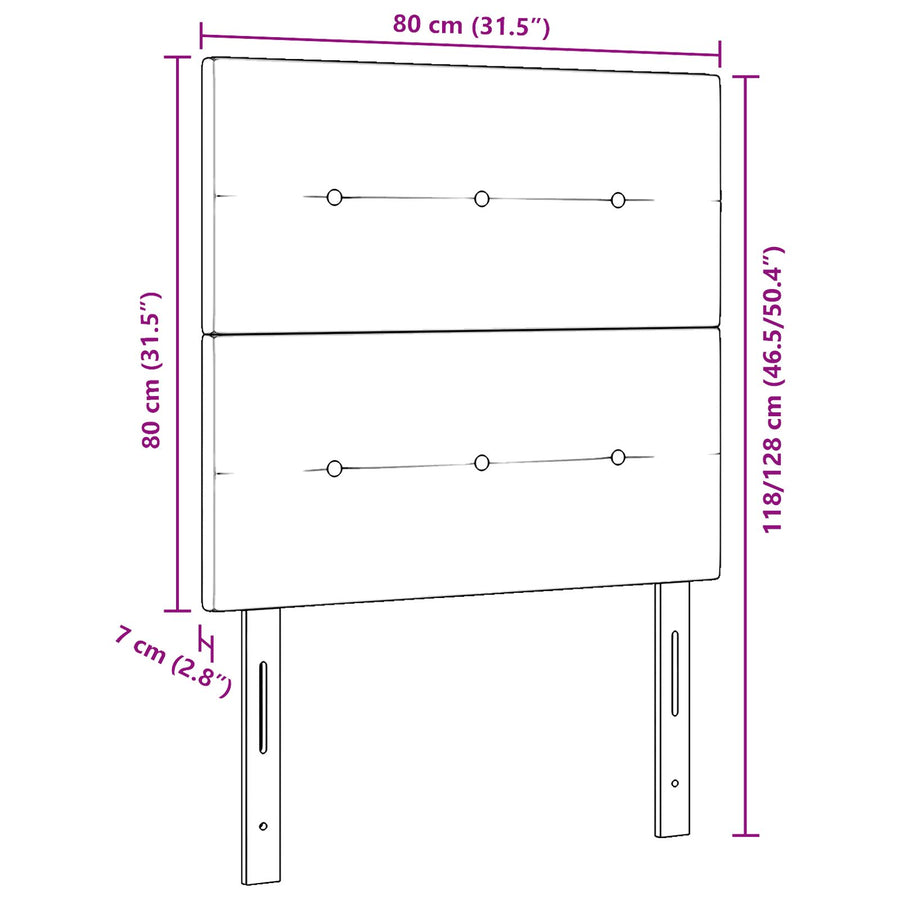 Hoofdbord Met Knopen Stof Donkergrijs 80 cm Hoog hoofdbord