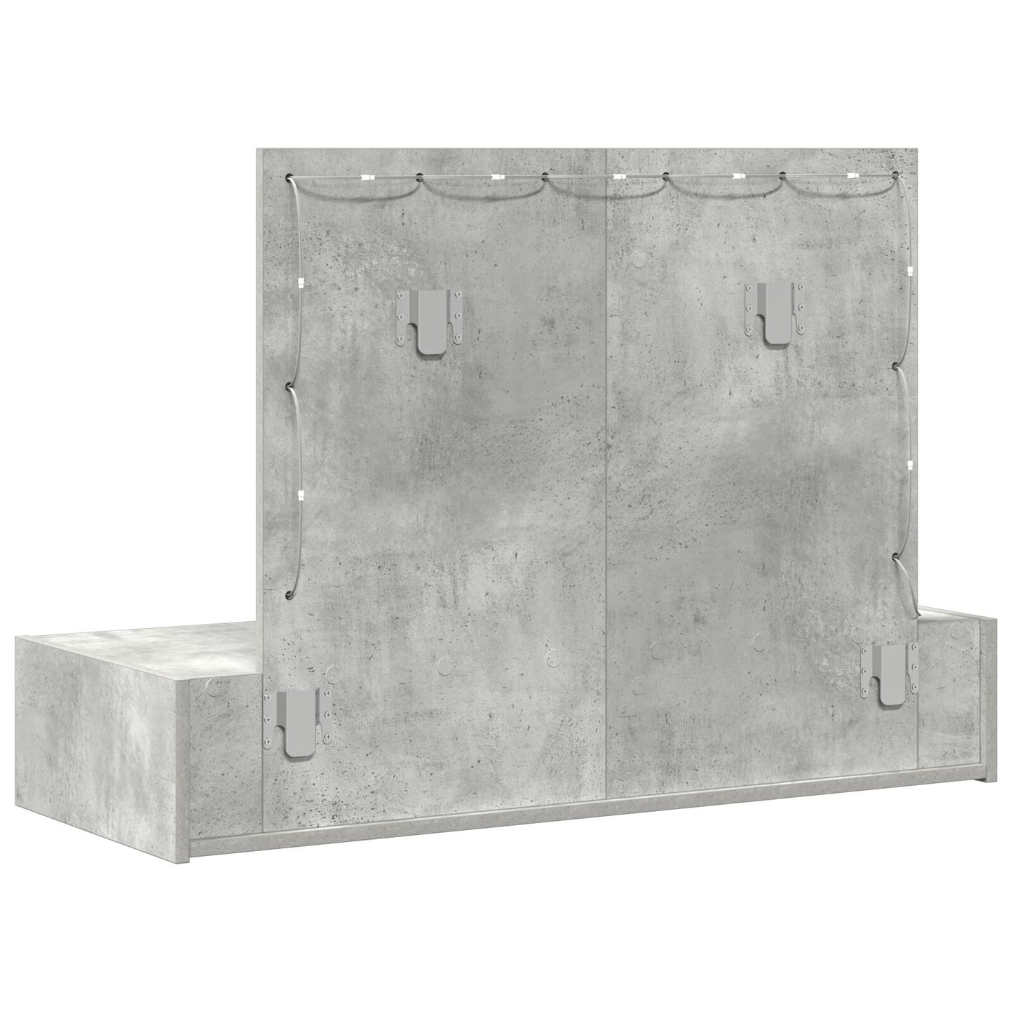 Wandkaptafel -Lichten In 100 x 40 x 70 cm Beton grijs met LED