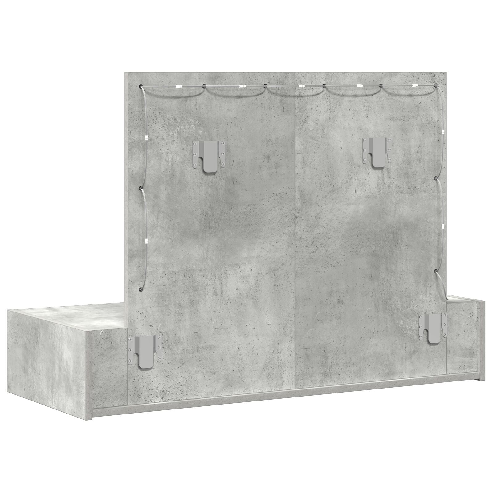 Wandkaptafel -Lichten In 100 x 40 x 70 cm Beton grijs met LED