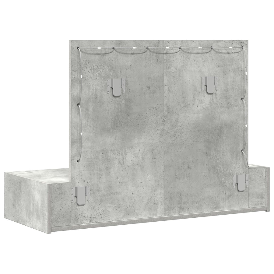 Wandkaptafel -Lichten In 100 x 40 x 70 cm Beton grijs met LED